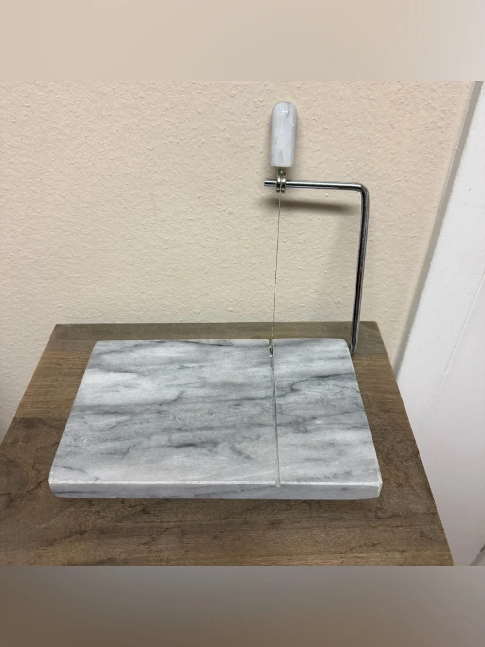 Marble Cheese Slicer with White Marble Handle